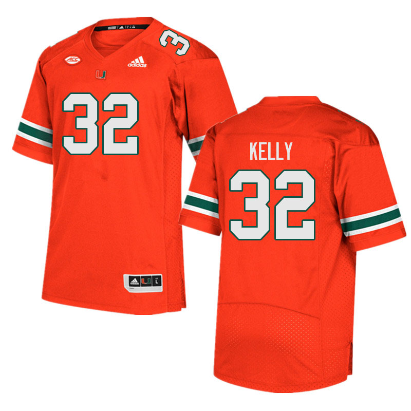 Men #32 Nyjalik Kelly Miami Hurricanes College Football Jerseys Sale-Orange